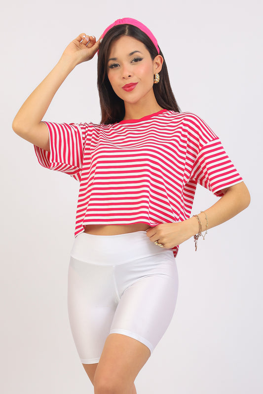 Crop Oversize Rayas