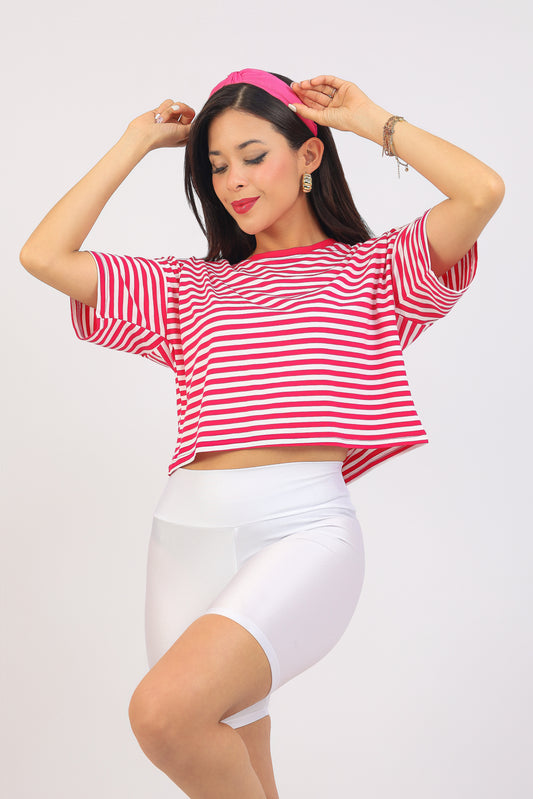 Crop Oversize Rayas